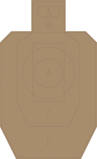 IPSC Metric måltavla halvfigur